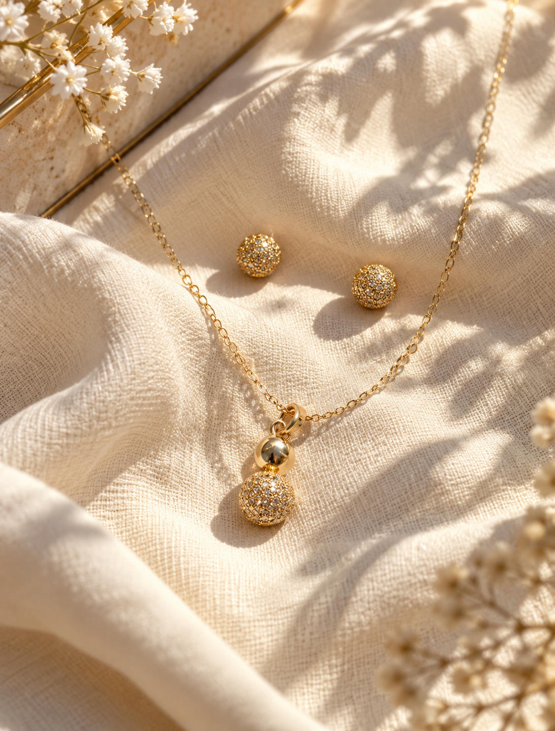 Sparkling Sphere Necklace Set