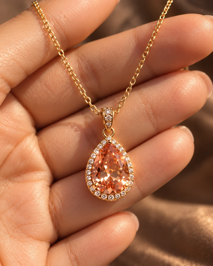 Champagne Teardrop Crystal Halo Set