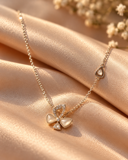 Mother-of-Pearl Ribbon Bow Pendant