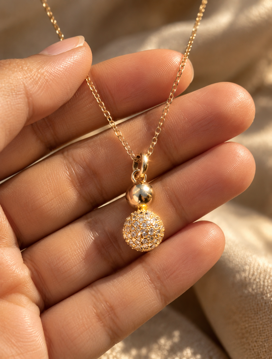 Sparkling Sphere Necklace Set